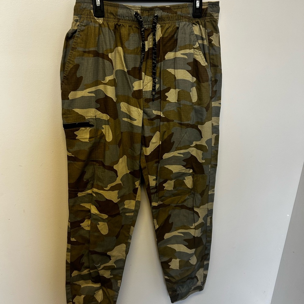 Men’s Camo Jogger Pants | Lightweight Utility Streetwear Size, Size L